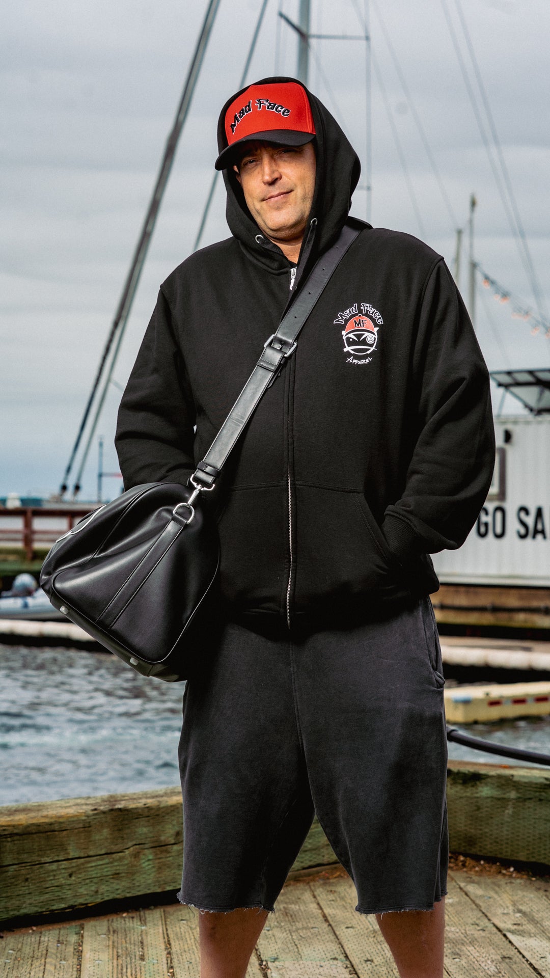 MADFACE BLACK  ZIP UP HOODIE